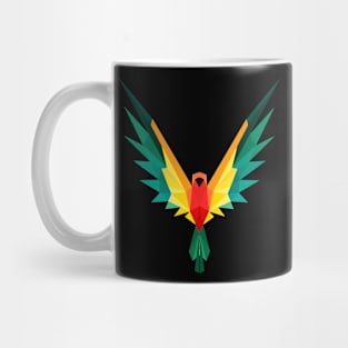 Magnificent Parrot Poly - Colorful Parrot Polygon Design Mug